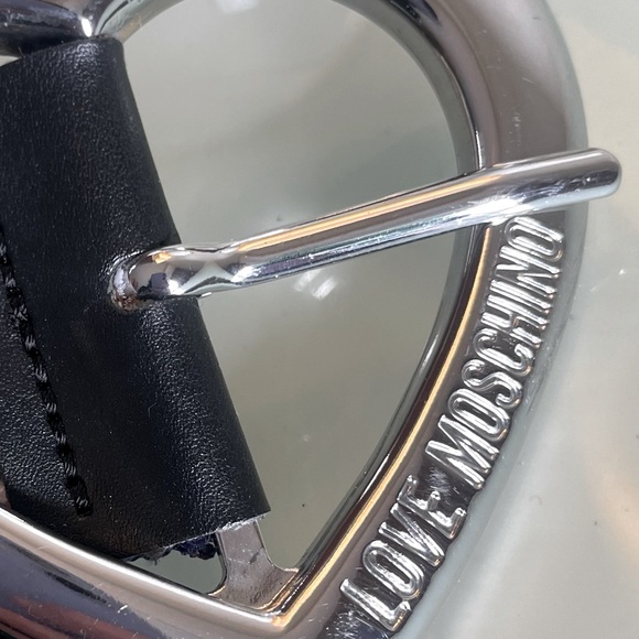 Love Moschino Striped Fabric Belt with Heart Logo Buckle - Picture 4 of 7